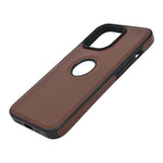 Premium PU Leather Phone Case with Logo Cutout for iPhone 13 Pro