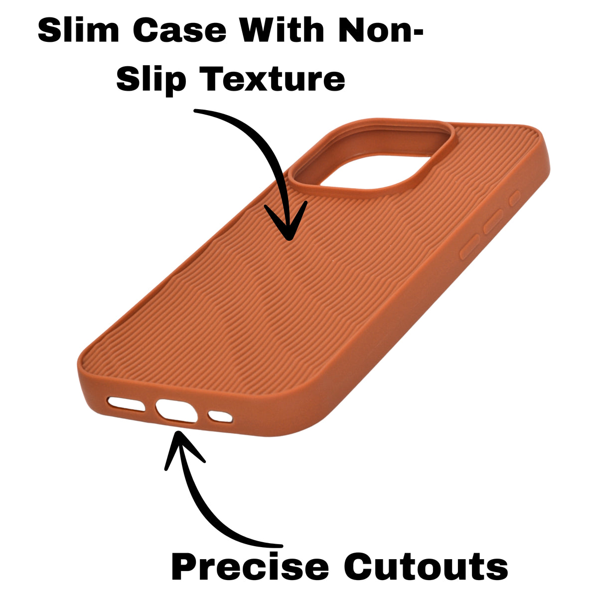 Soft Silicone Wave Texture Phone Case For iPhone 15 Pro
