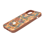 Bohemian Ethnic Print Cork Texture with Pearl Detail Phone Case for iPhone 14 Plus / 15 Plus