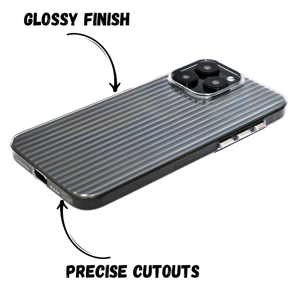 Hard Protective Striped Glossy Finish Phone Case for iPhone 14 Pro Max