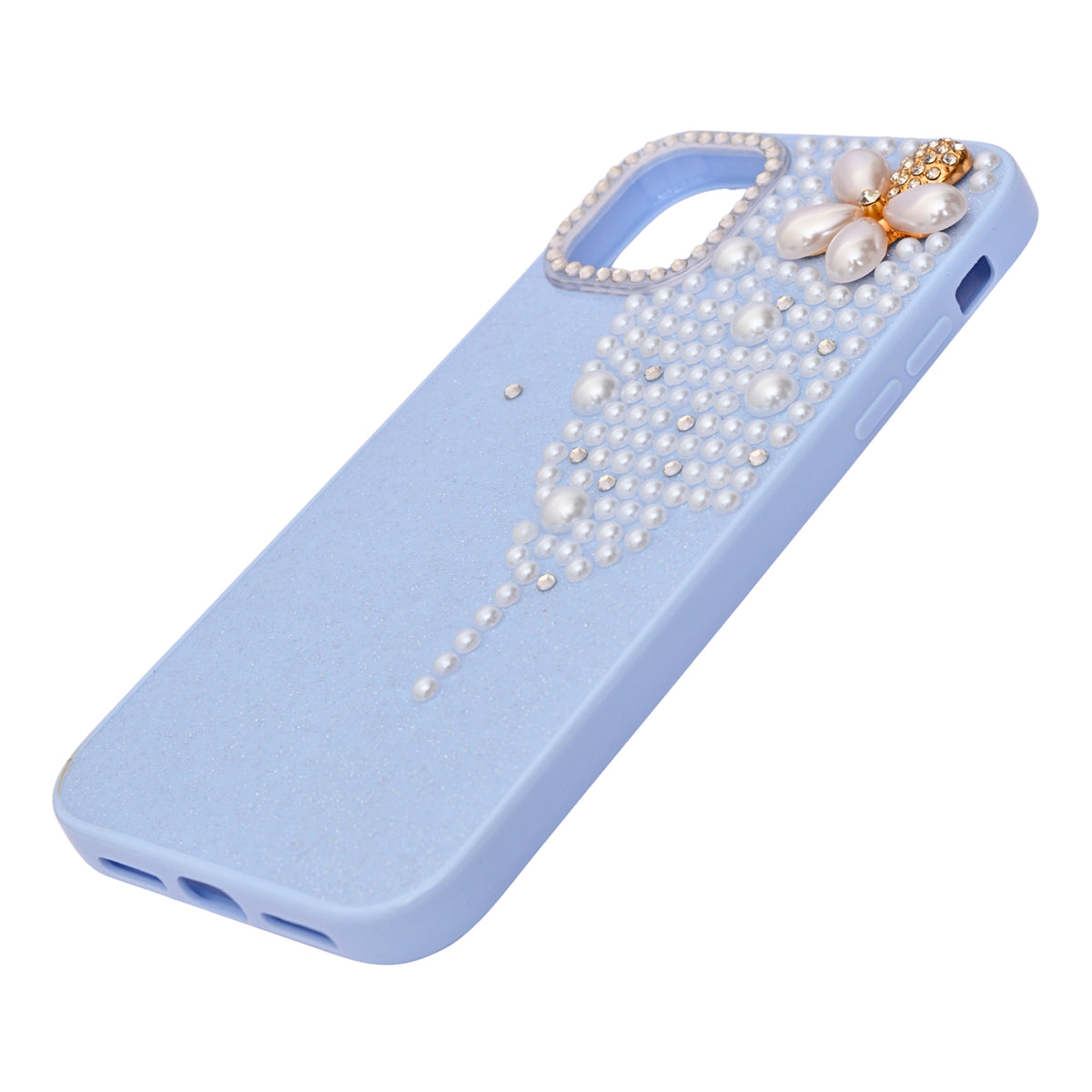 Luxury Glitter Finish with 3D Pearl Flower Design Phone Case for iPhone 11