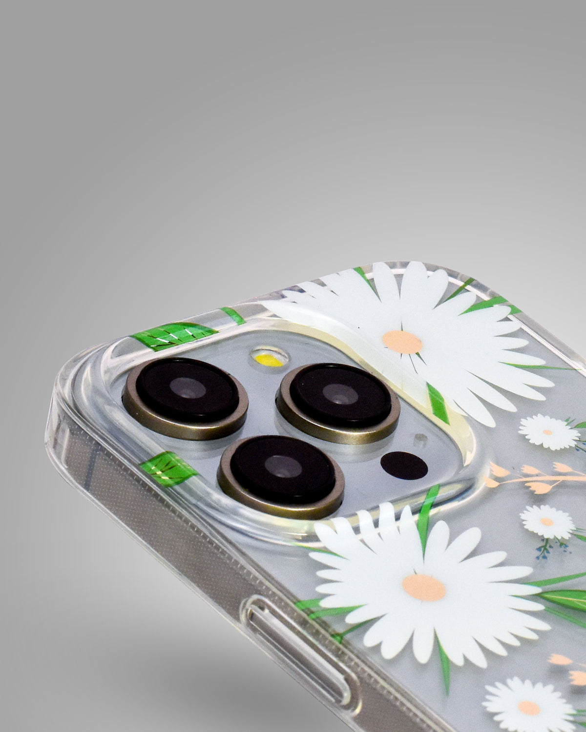Transparent Floral Design Case For iPhone 15 Pro