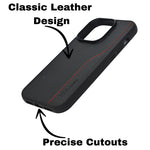 Deecase Leather Grip with Red Stitch Detailing Phone Case For iPhone 14 Pro Max