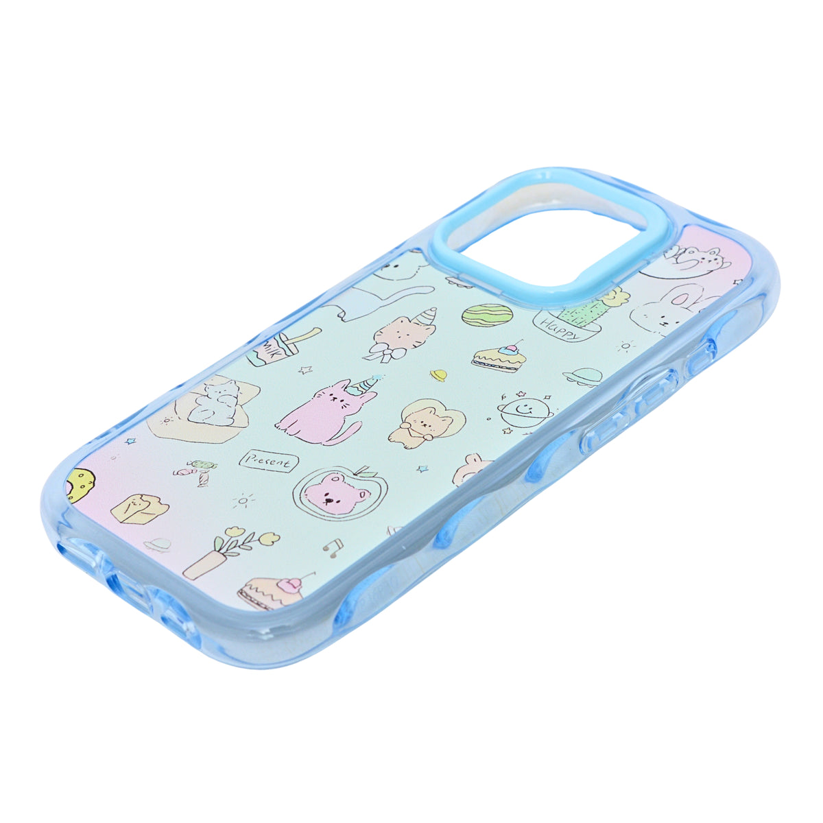 Cute Transparent Wavy Edge Phone Case for iPhone 16 Pro