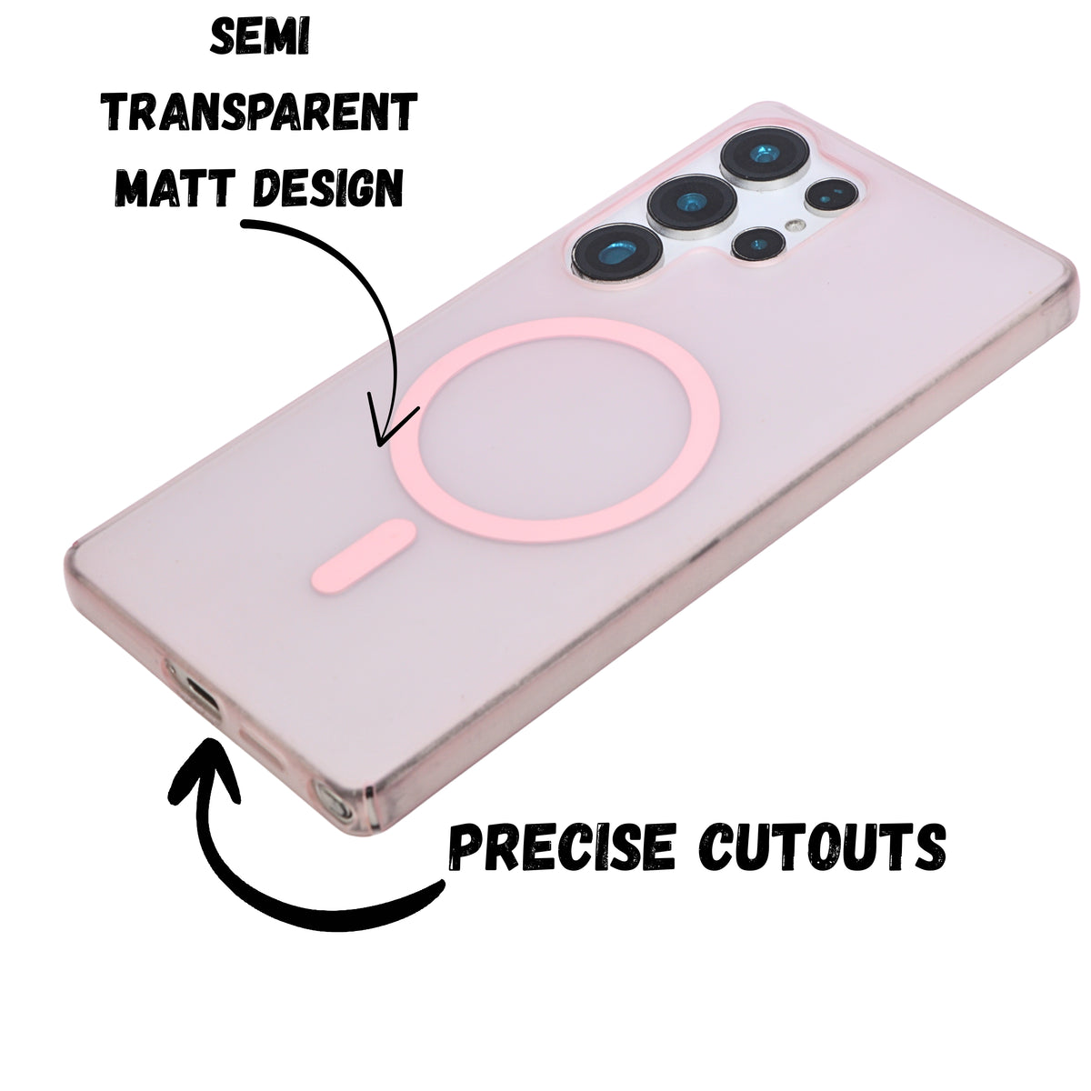 Translucent MagSafe Compatible Protective Phone Case for Samsung S25 Ultra