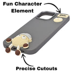 Hello Teddy Cap 3D Cartoon Phone Case For iPhone 16 Pro Max
