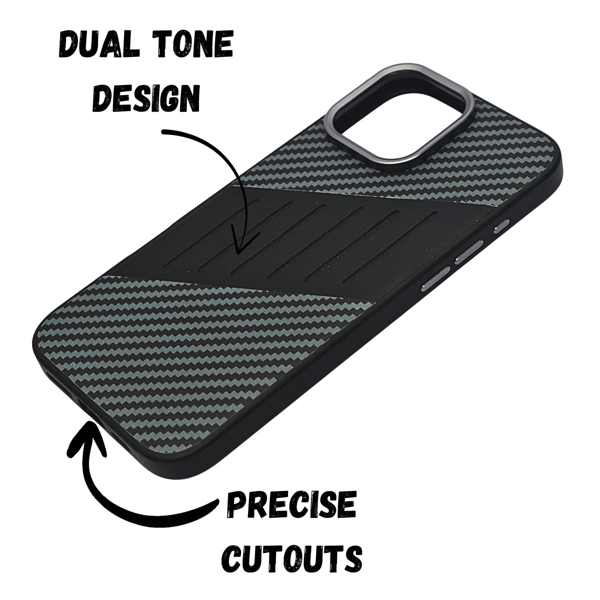 Carbon Fiber Leather Texture Kevlar Anti-Fall Protective Case for iPhone 16 Pro Max