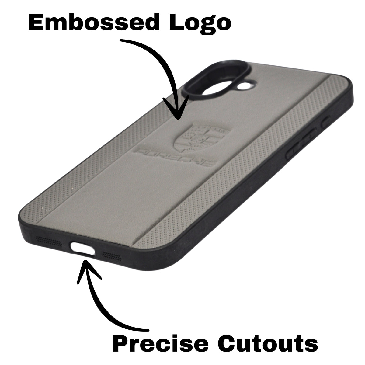 Porsche Design Leather Finish Mobile Back Cover For iPhone 16 Plus