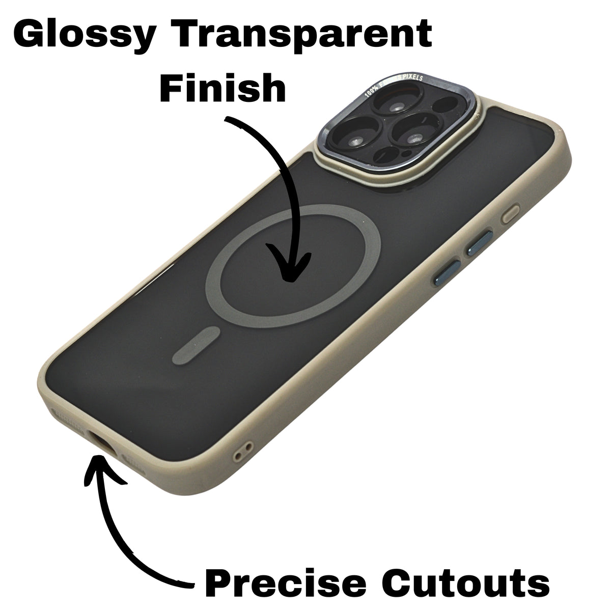Smoke Transparent MagSafe Compatible Phone Case for iPhone 16 Pro Max