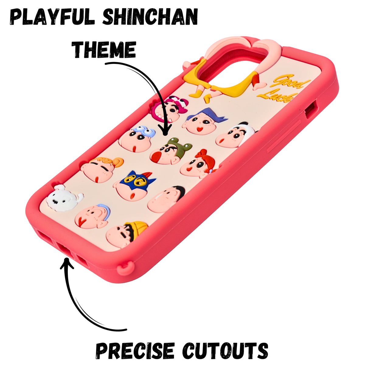 3D Cartoon Shinchan Character Design Phone Case For iPhone 12/ 12Pro