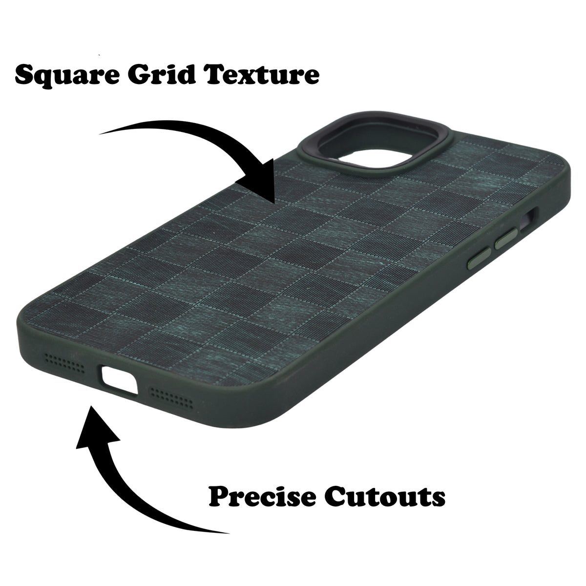 Checkered Texture Grip Case For iPhone 15