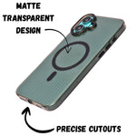 Crystal Clear Corrugated MagSafe Compatible Phone Case for iPhone 16 Plus