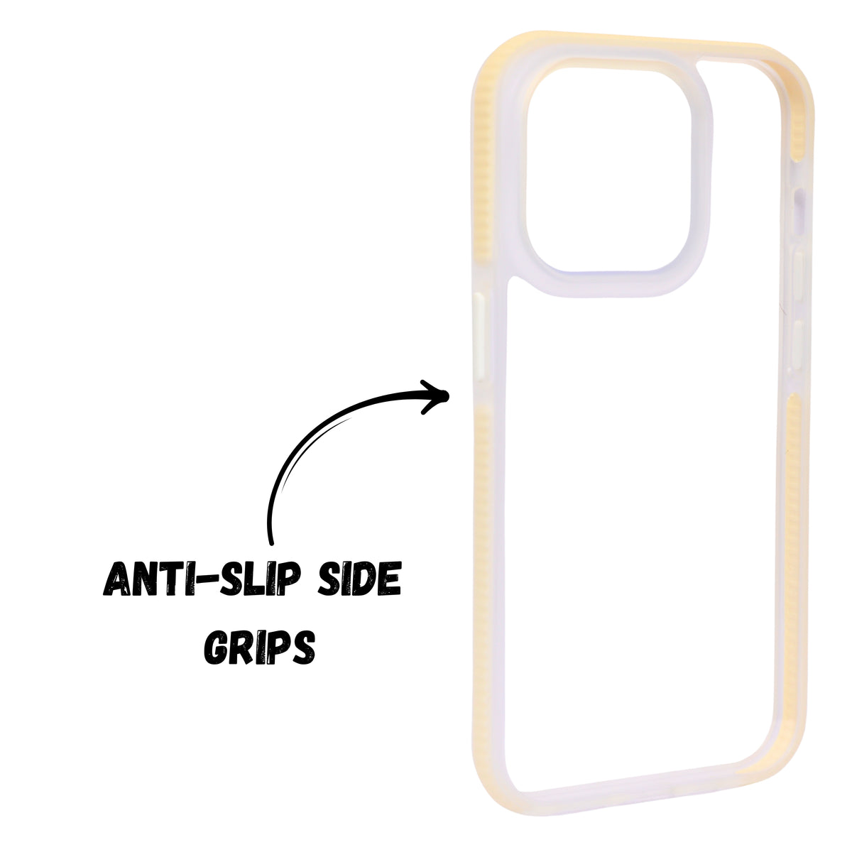 Transparent Hard Back Case with Colored Side Grip Phone Case For iPhone 14 Pro