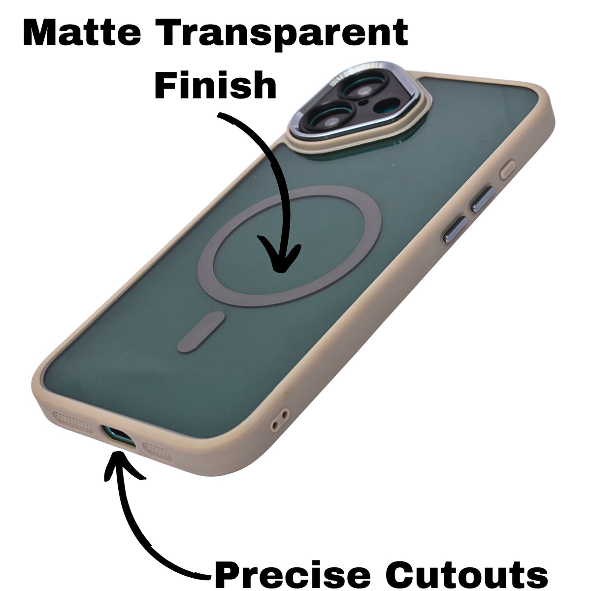 Smoke Transparent MagSafe Compatible Phone Case for iPhone 16 Plus