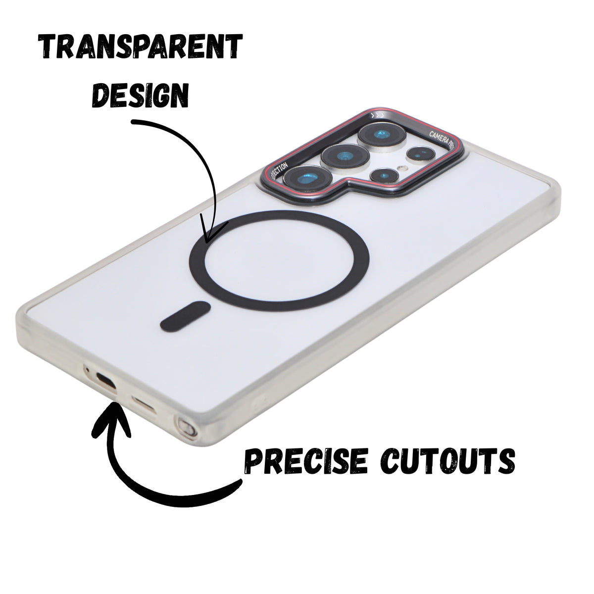 Crystal Clear MagSafe Protective Phone Case for Samsung S25 Ultra