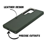 Premium Leather Texture with Metallic Camera Frame Phone Case for Samsung S25 Ultra