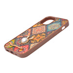 Bohemian Ethnic Print Cork Texture with Pearl Detail Phone Case for iPhone 12 / 12 Pro