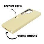 Premium Leather Texture with Metallic Camera Edge Phone Case for Samsung S25 Ultra