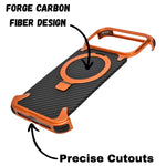 Frameless Carbon Fiber Metal Bumper Case with MagSafe Ring Stand Phone Case for iPhone 17 Pro Max