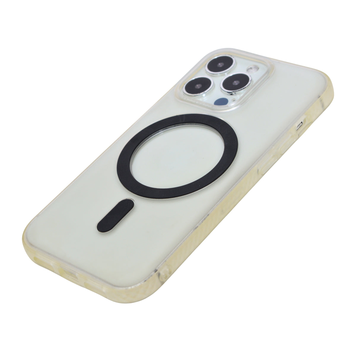Transparent Protective Phone Case with Built-in MagSafe Ring for iPhone 14 Pro