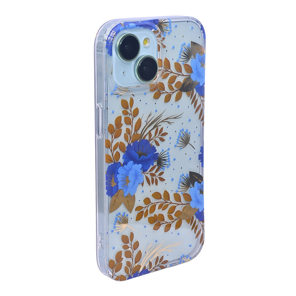 Vibrant Transparent Floral Pattern Phone Case for iPhone 15