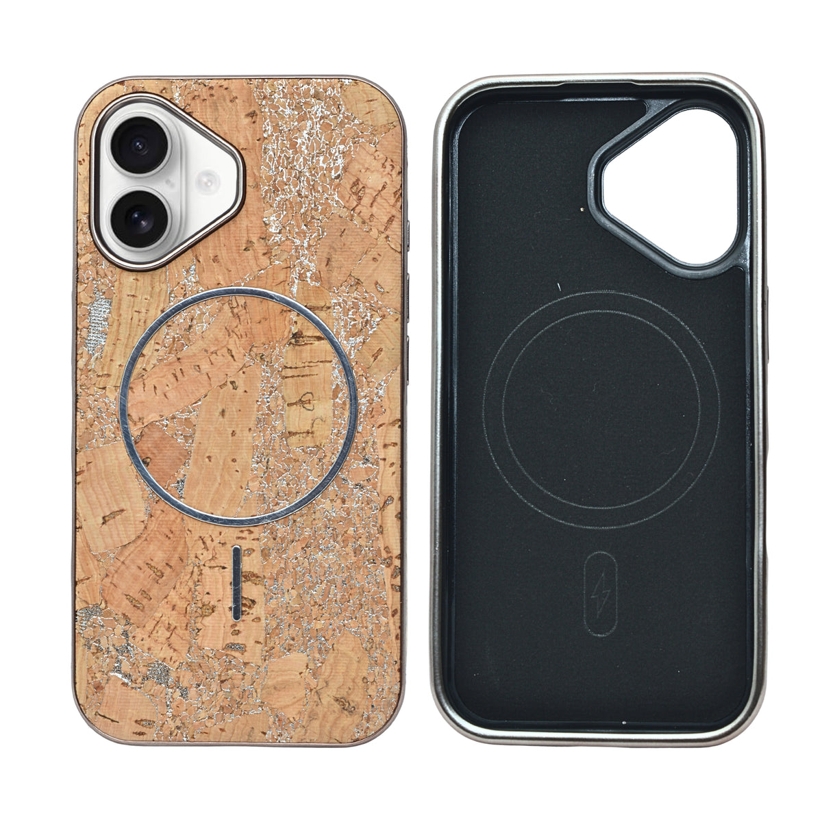 Cork Texture Printed MagSafe Compatible Phone Case for iPhone 16