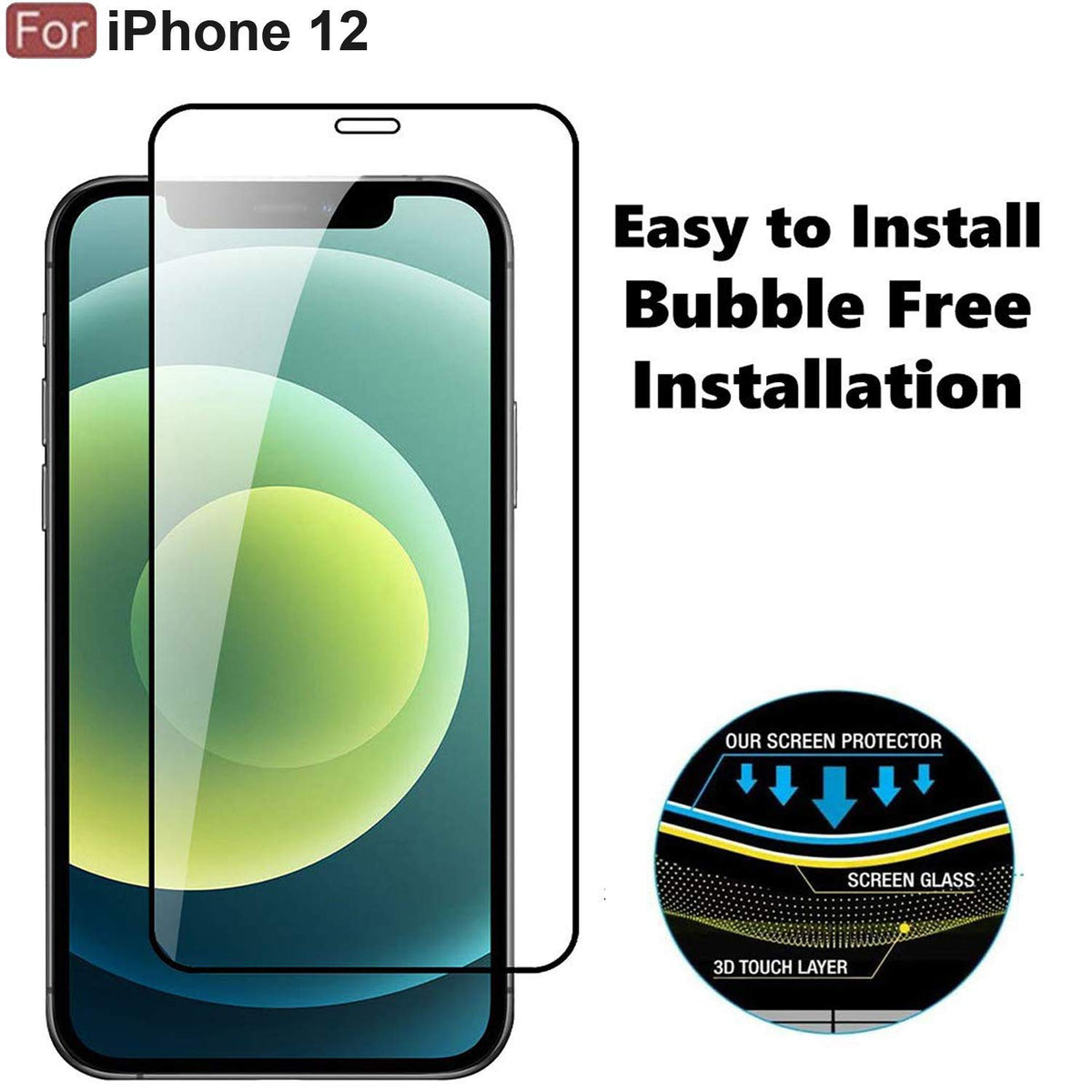 Ultra-Clear Tempered Glass Screen Protector for iPhone 12