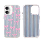 Aesthetic Bow & Floral Print Phone Case for iPhone 16