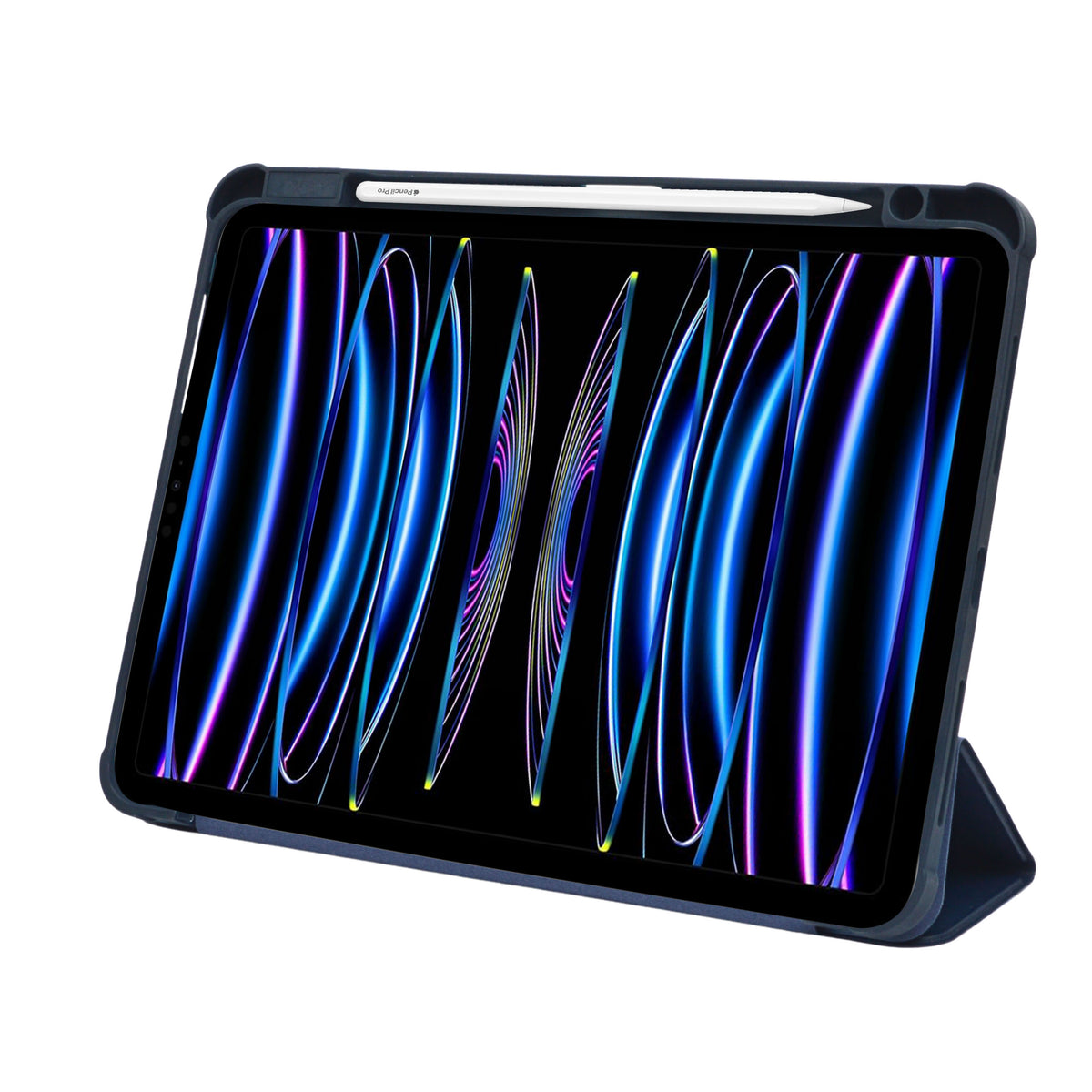 Transparent Trifold Smart Folio Case with Pencil Slot for iPad Pro 11 Inch