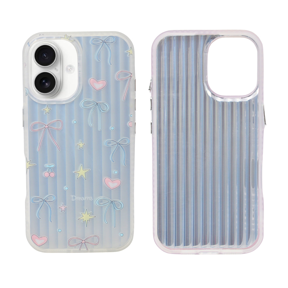 Aesthetic Bow & Floral Print Phone Case for iPhone 16