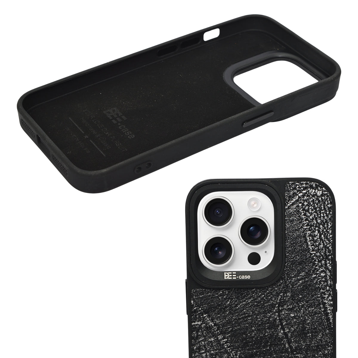 Luxury Textured Leather Finish with Raised Camera Frame Phone Case for iPhone 15 Pro
