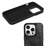 Luxury Textured Leather Finish with Raised Camera Frame Phone Case for iPhone 15 Pro