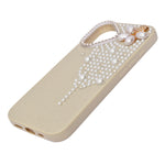 Luxury Glitter Finish with 3D Pearl Flower Design Phone Case for iPhone 17