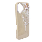 Luxury Glitter Finish with 3D Pearl Flower Design Phone Case for iPhone 17