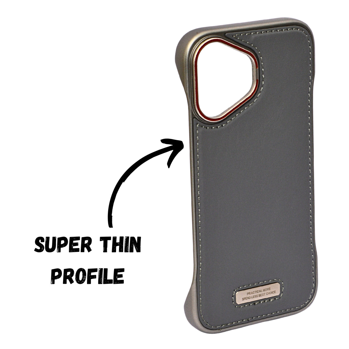Premium Leather Finish with Metal Base Phone Case for iPhone 16 Plus