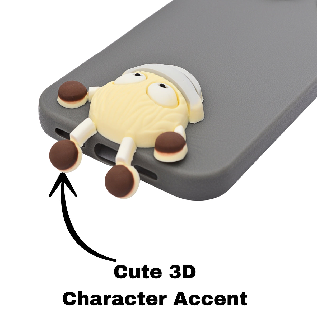 Hello Teddy Cap 3D Cartoon Phone Case For iPhone 16 Pro Max