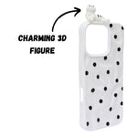 3D Cartoon Character with Polka Dots Soft Phone Case for iPhone 16 Pro Max