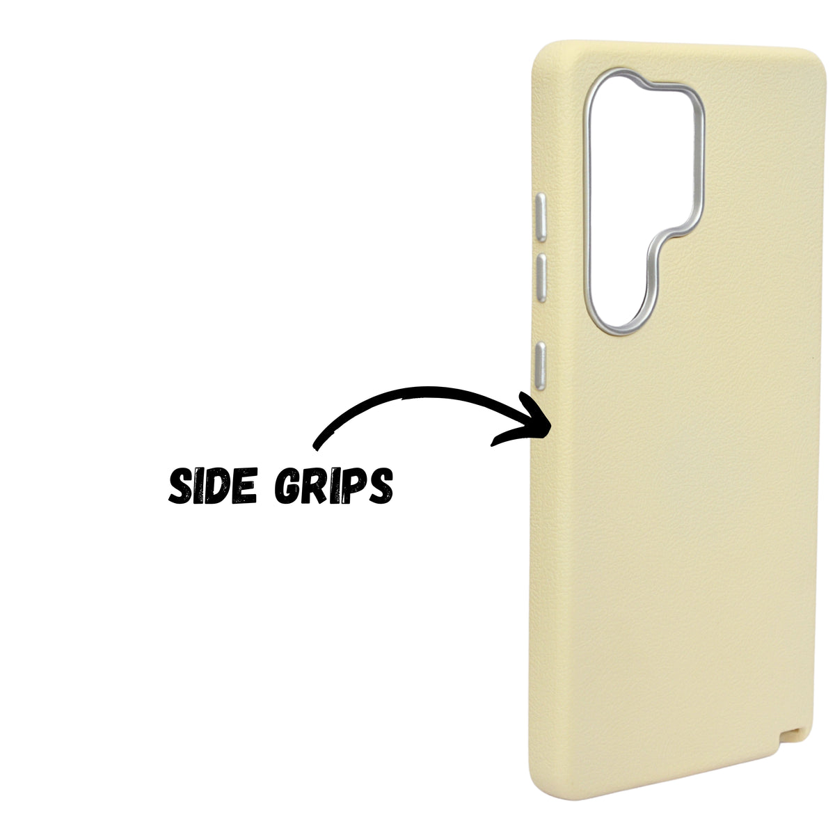 Premium Leather Texture with Metallic Camera Edge Phone Case for Samsung S25 Ultra