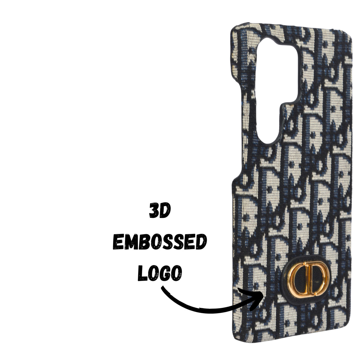 Dior Inspired Premium Fabric Pattern Phone Case for Samsung S25 Ultra