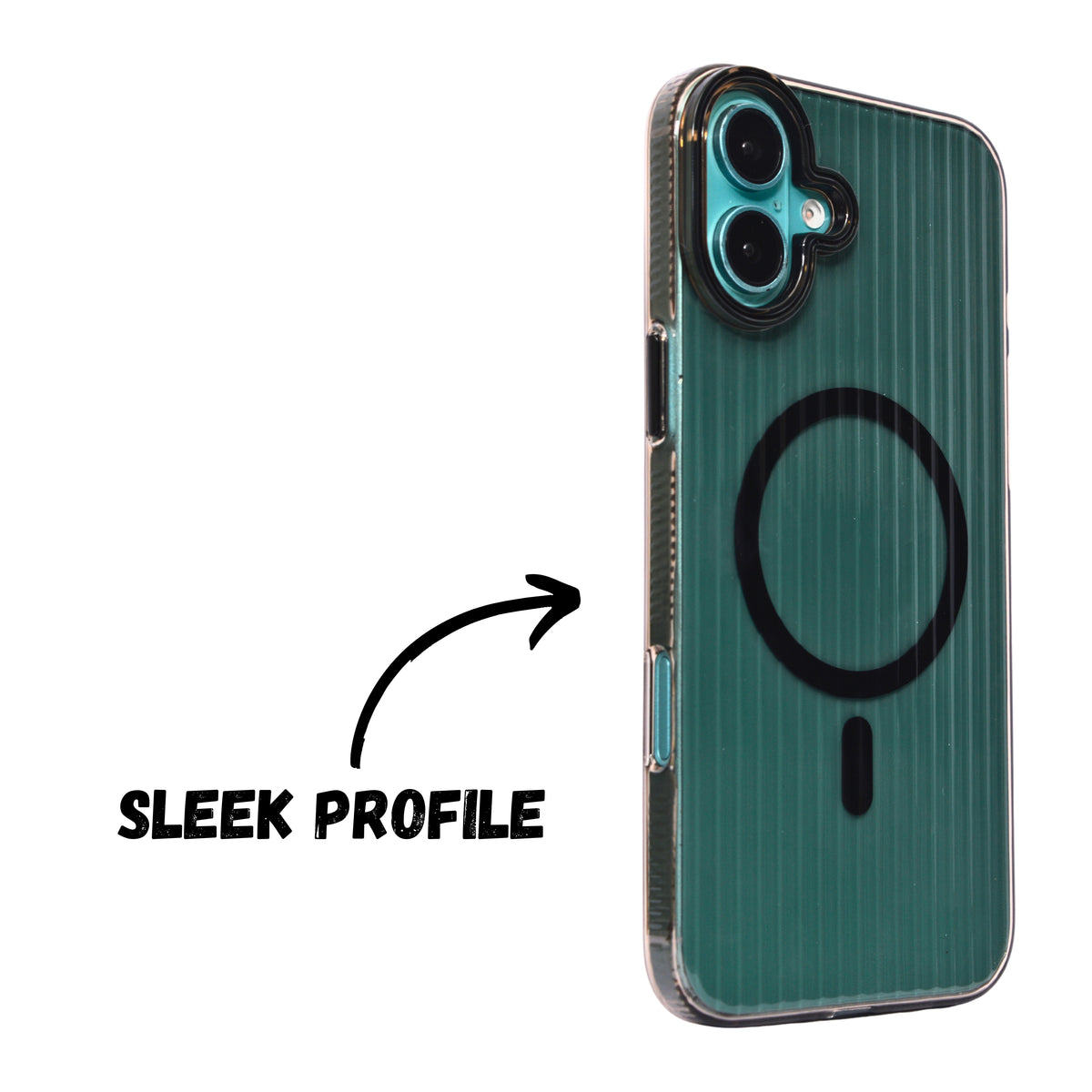 Crystal Clear Corrugated MagSafe Compatible Phone Case for iPhone 16 Plus