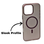 Tinted Transparent Corrugated Texture MagSafe Compatible Phone Case for iPhone 16 Pro