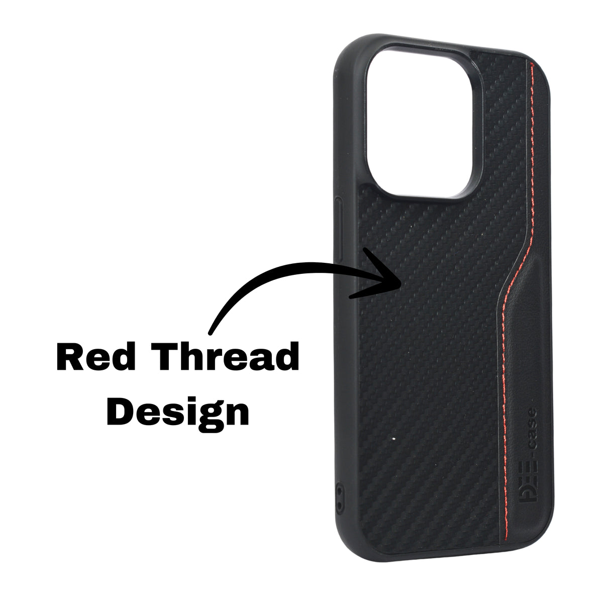 Deecase Leather Grip with Red Stitch Detailing Phone Case For iPhone 14 Pro Max