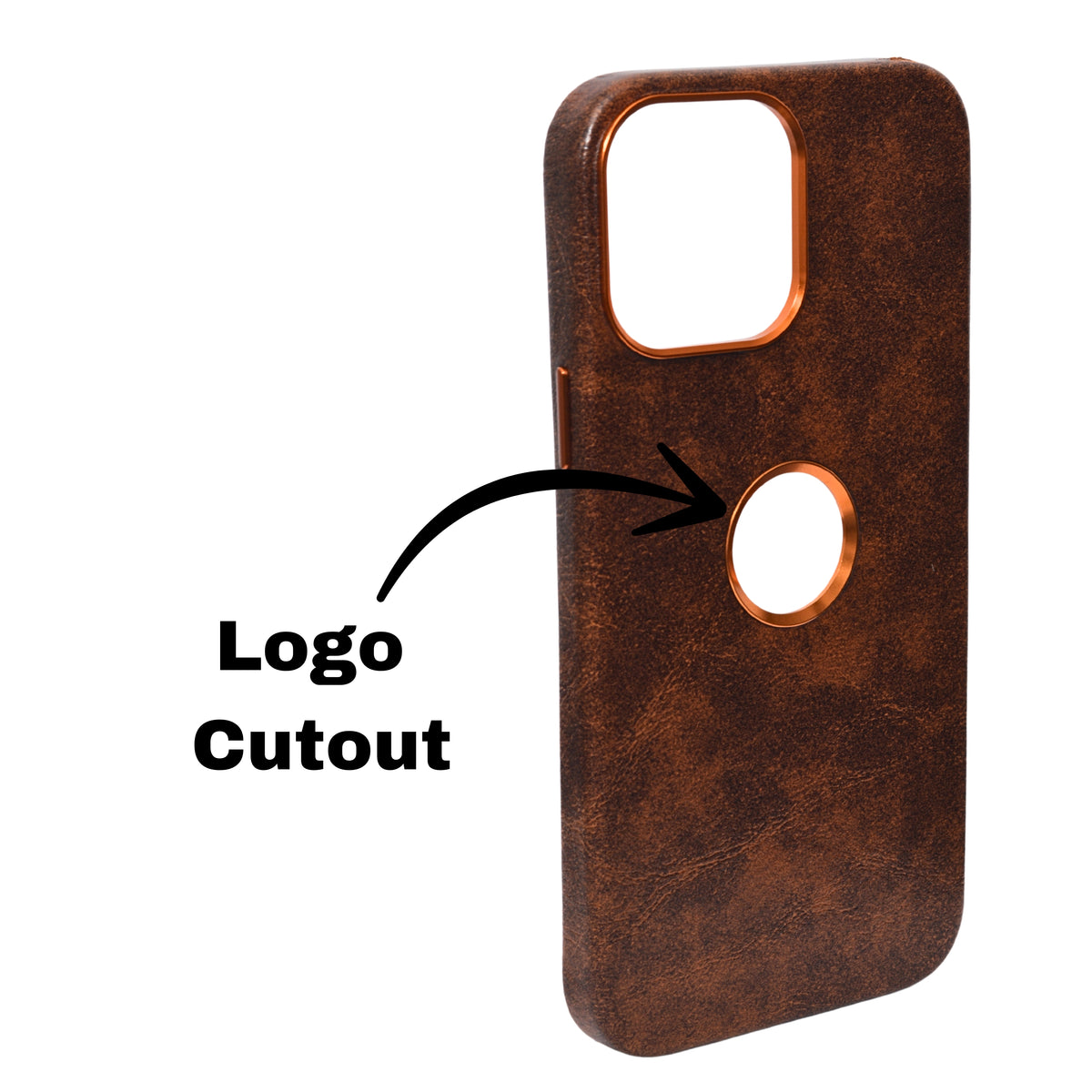 Deecase Premium Leather Finish with Metallic Logo Ring Cutout Phone Case for iPhone 14 Pro