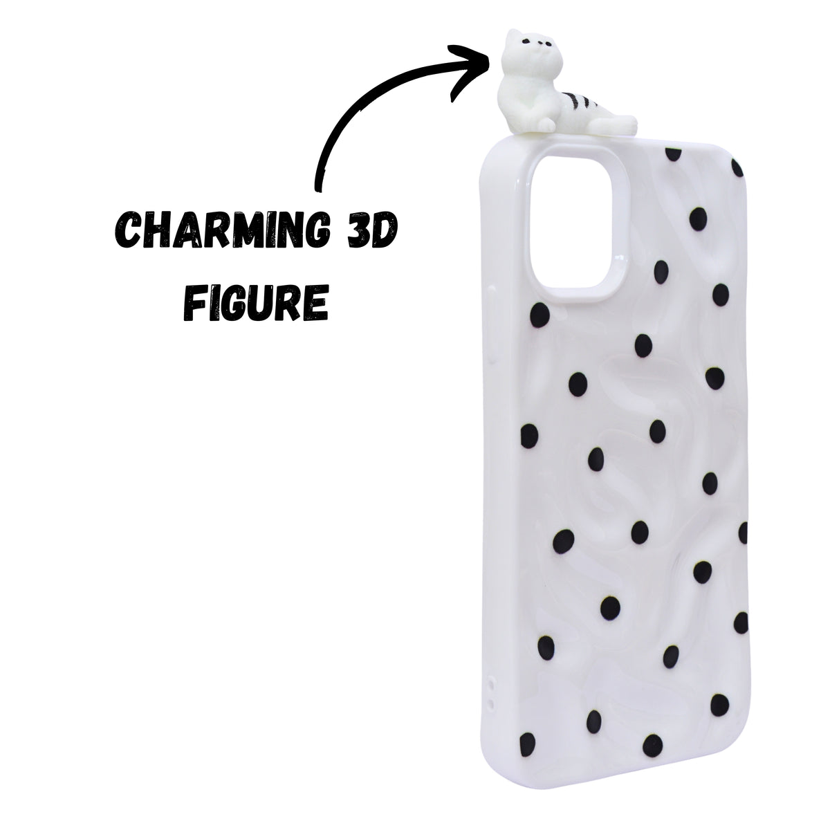 3D Cartoon Character with Polka Dots Soft Phone Case for iPhone 11