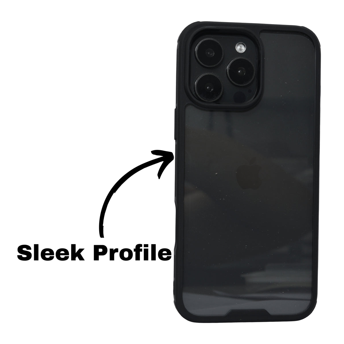 Crystal Clear with Black Edges Phone Case for iPhone 16 Pro Max