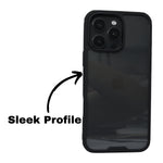 Crystal Clear with Black Edges Phone Case for iPhone 16 Pro Max