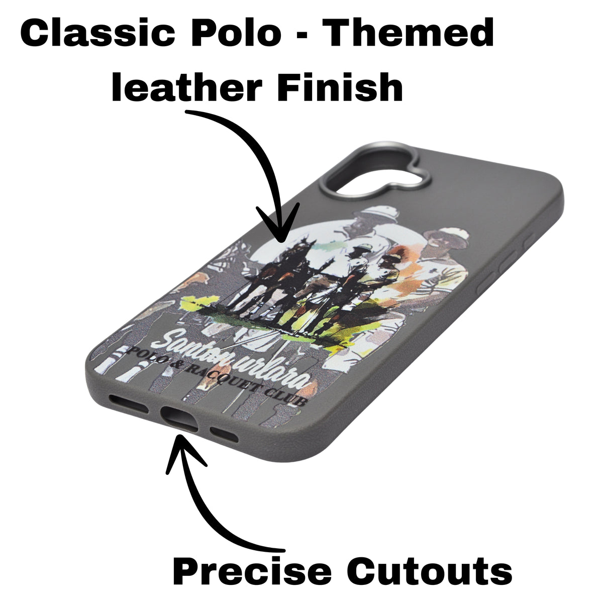 Santa Barbara Polo & Racquet Club Leather Phone Case For iPhone 16 Plus