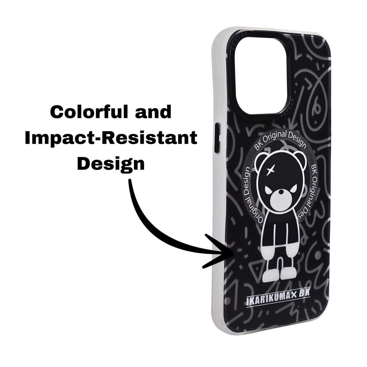 IKARIKUMA Angry Bear Series Cartoon Protective Phone Case For iPhone 15 Pro Max
