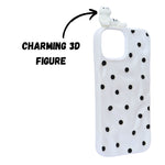 3D Cartoon Character with Polka Dots Soft Phone Case for iPhone 14 Plus/ 15 Plus