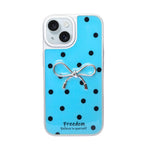 Stylish Polka Dot Bow Cover For iPhone 15